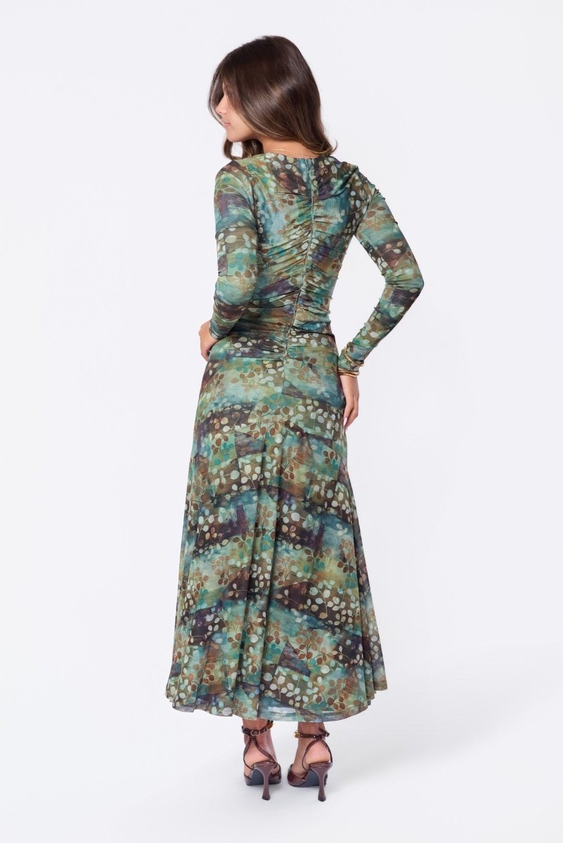 Mariella Dress (Brown Green) - Dress - Yakira Bella