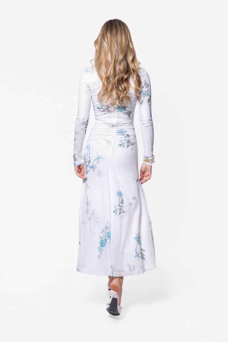 Mariella Dress (White/Green) - Dress - Yakira Bella