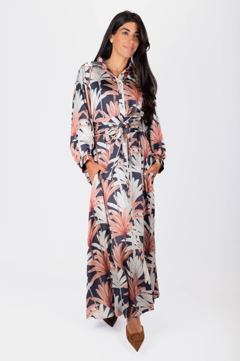 Mavis Dress 53&quot; (Navy Ground) - Dress - Yakira Bella
