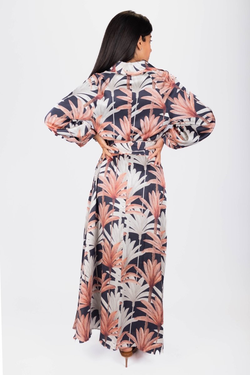 Mavis Dress 53&quot; (Navy Ground) - Dress - Yakira Bella