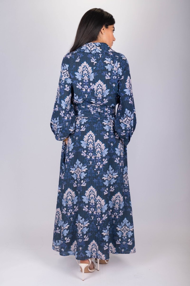 Mavis Dress 53&quot; (Navy Pattern) - Dress - Yakira Bella
