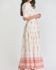 MAYA DRESS (Cream/Pink) - Dress - Yakira Bella