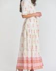 MAYA DRESS (Cream/Pink) - Dress - Yakira Bella