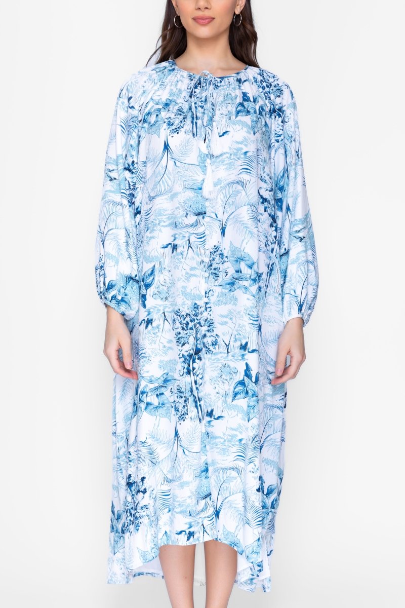 MAYA DRESS (WHITE/BLUE) - Dress - Yakira Bella