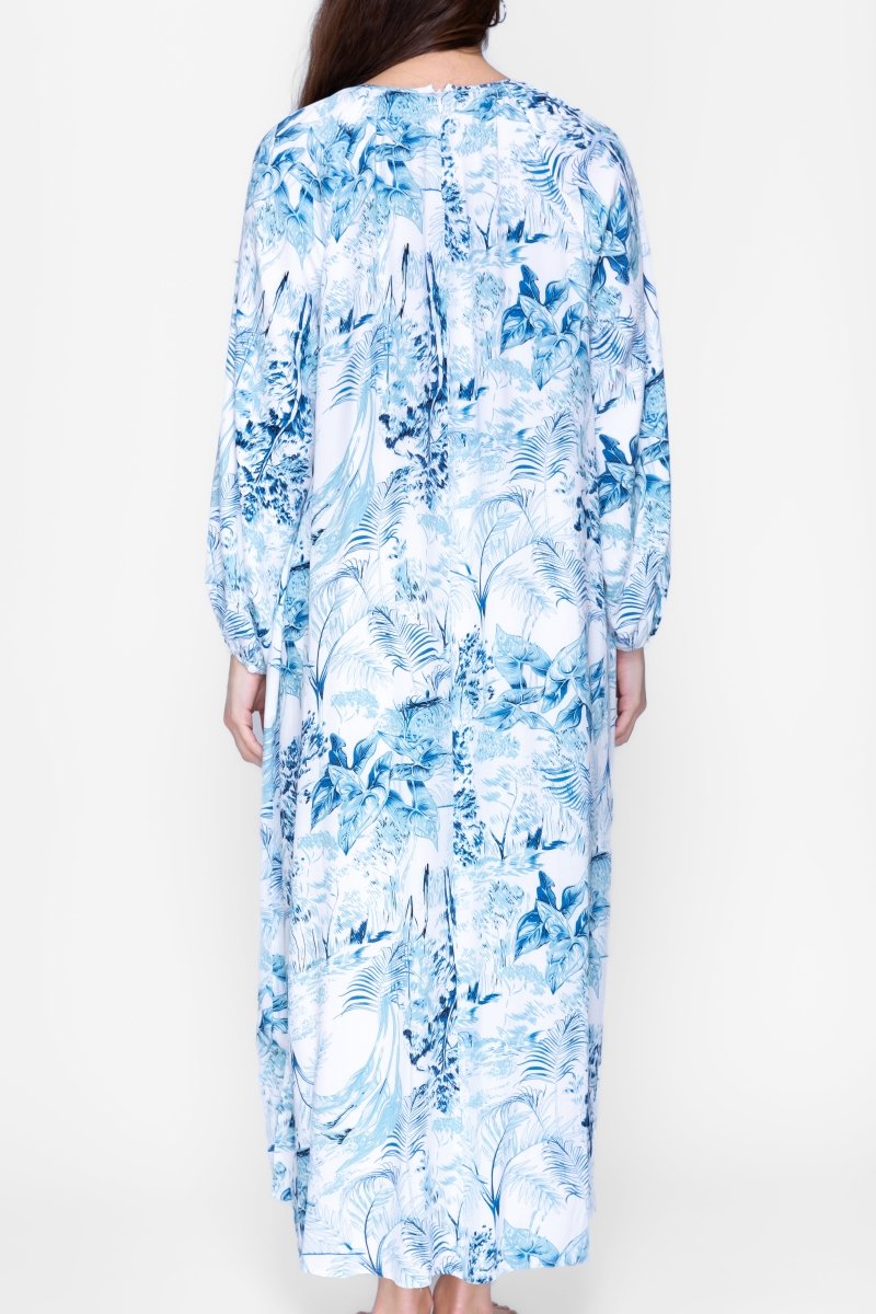 MAYA DRESS (WHITE/BLUE) - Dress - Yakira Bella