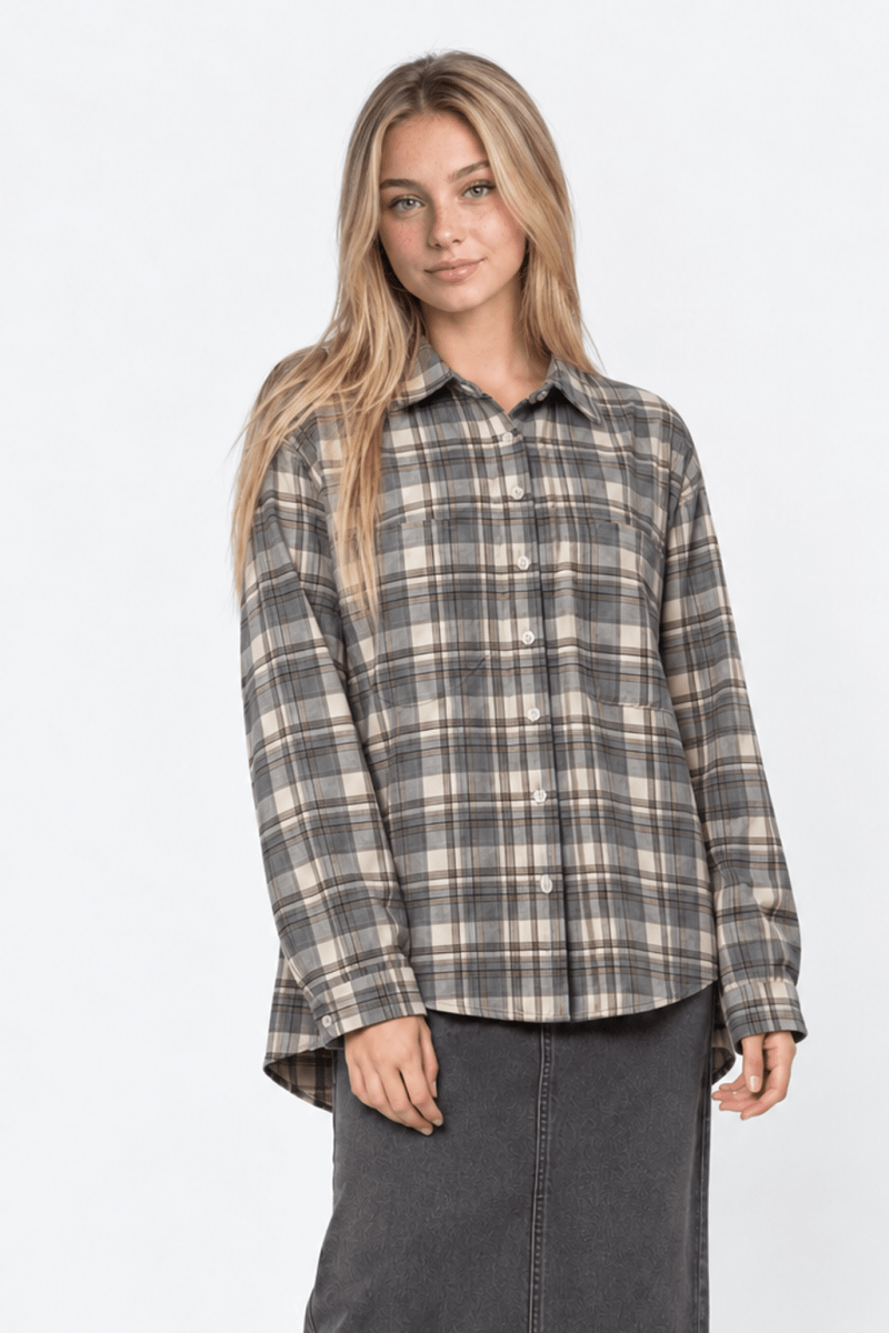 Mel Top (Brown Plaid) - Top - Yakira Bella