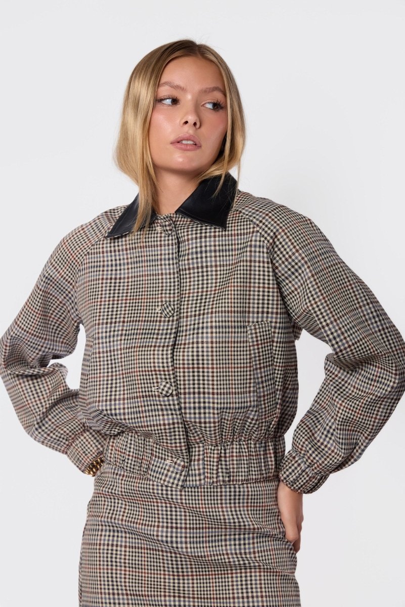Merlin Jacket (Brown Plaid) - Top - Yakira Bella
