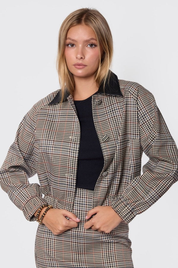 Merlin Jacket (Brown Plaid) - Top - Yakira Bella