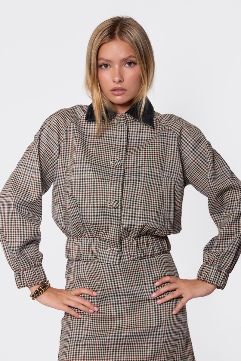 Merlin Jacket (Brown Plaid) - Top - Yakira Bella