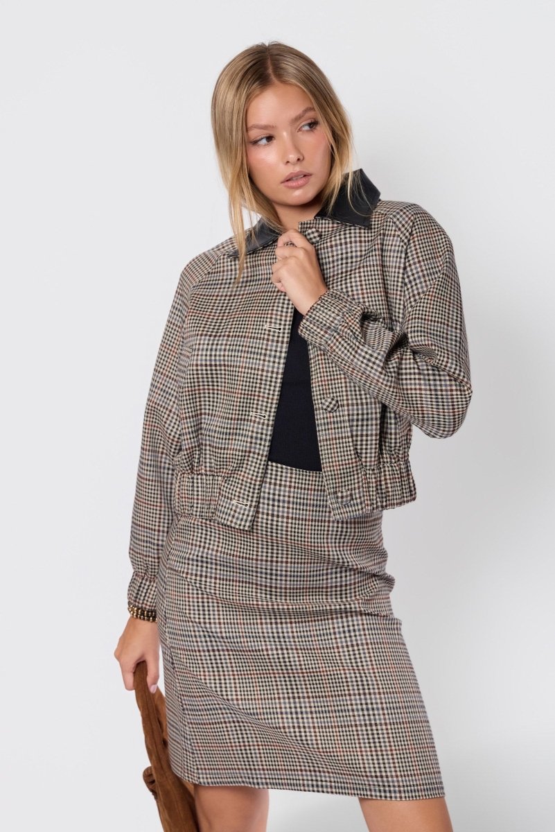 Merlin Jacket (Brown Plaid) - Top - Yakira Bella