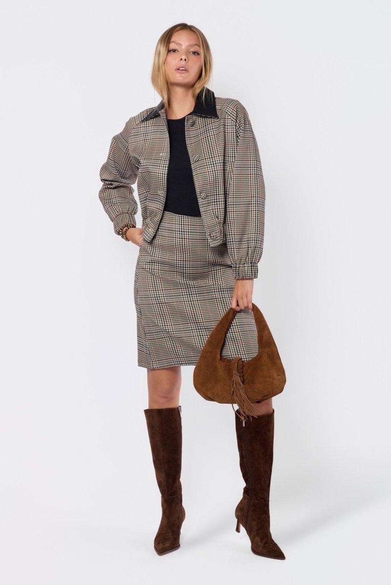 Merlin Jacket (Brown Plaid) - Top - Yakira Bella