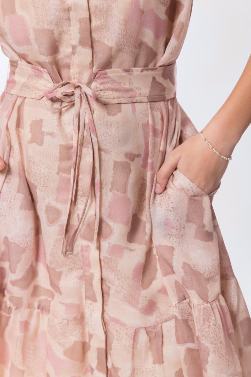 Miley Dress (Pink/Khaki) - Dress - Yakira Bella