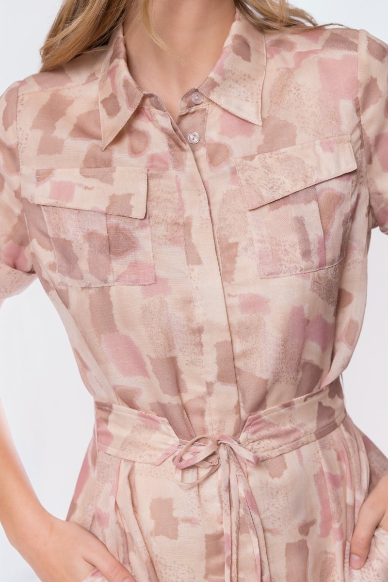 Miley Dress (Pink/Khaki) - Dress - Yakira Bella