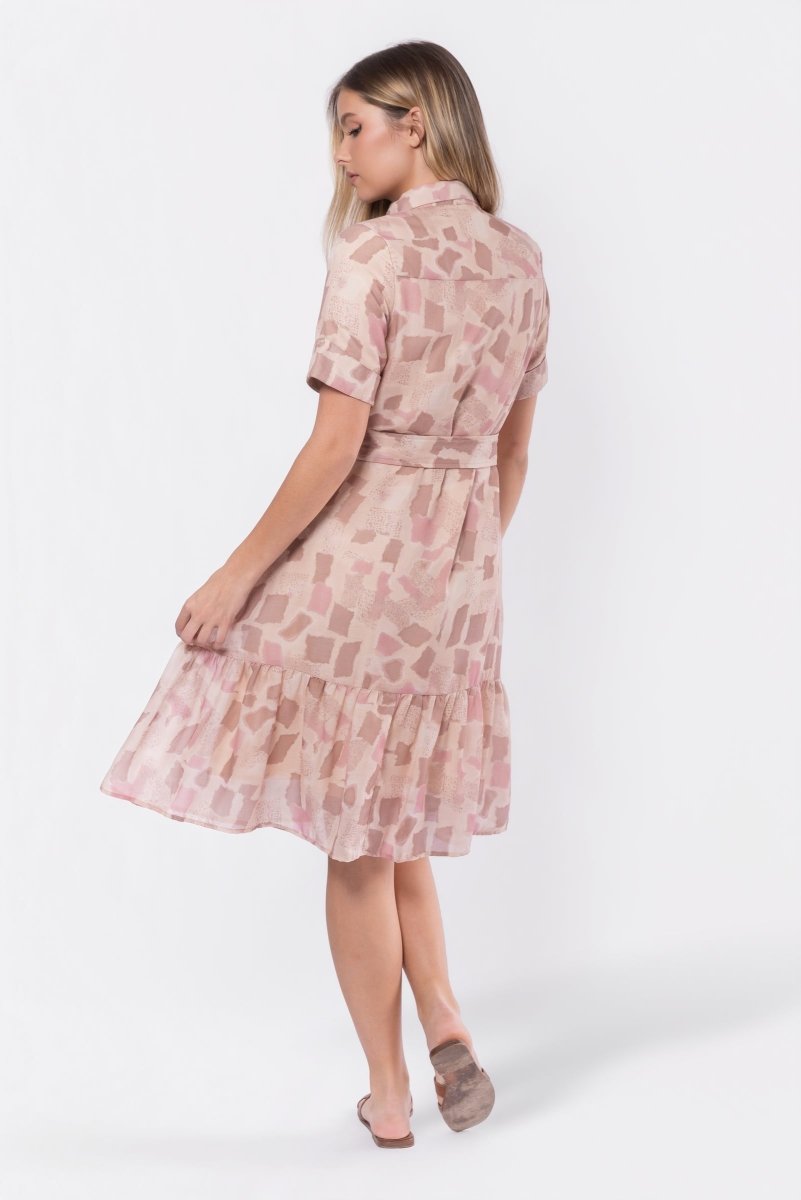 Miley Dress (Pink/Khaki) - Dress - Yakira Bella