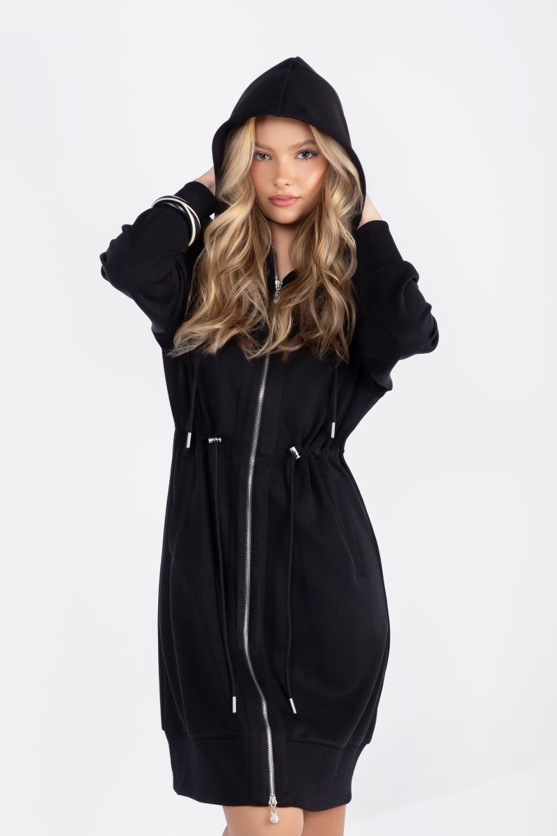 Mina Dress 40&quot; (Black) - Dress - Yakira Bella