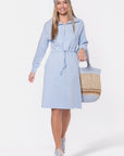 Mina Half Zip Dress 42" (Baby Blue) - Dress - Yakira Bella