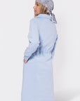 Mina Half Zip Dress 42" (Baby Blue) - Dress - Yakira Bella