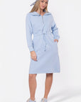 Mina Half Zip Dress 42" (Baby Blue) - Dress - Yakira Bella