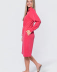 Mina Half Zip Dress 42" (Coral) - Dress - Yakira Bella