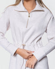 Mina Half Zip Dress 42" (Ivory Heather) - Dress - Yakira Bella