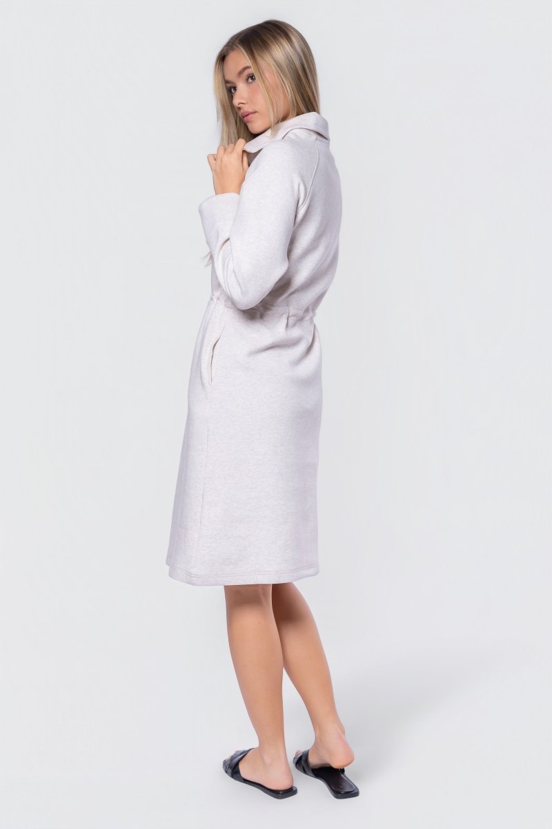 Mina Half Zip Dress 42" (Ivory Heather) - Dress - Yakira Bella