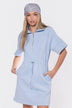 Mina Half Zip Dress Short Sleeve 37" (Baby Blue)