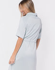 Mina Half Zip Dress Short Sleeve 37" (Mint) - Dress - Yakira Bella