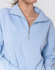 Mina Half Zip Top (Baby Blue) - Top - Yakira Bella