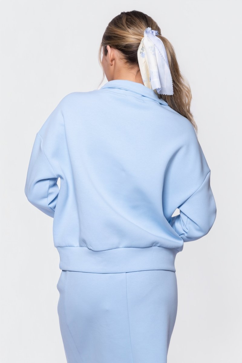 Mina Half Zip Top (Baby Blue) – Yakira Bella