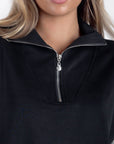 Mina Half Zip Top (Black) - Top - Yakira Bella
