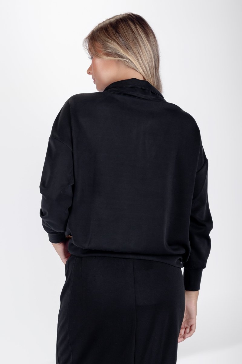 Mina Half Zip Top (Black) - Top - Yakira Bella