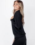 Mina Half Zip Top (Black) - Top - Yakira Bella
