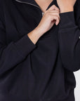 Mina Half Zip Top (Black) - Top - Yakira Bella