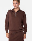 Mina Half Zip Top (Dark Brown) - Top - Yakira Bella
