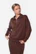 Mina Half Zip Top (Dark Brown)