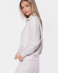 Mina Half Zip Top (Light Grey) - Top - Yakira Bella