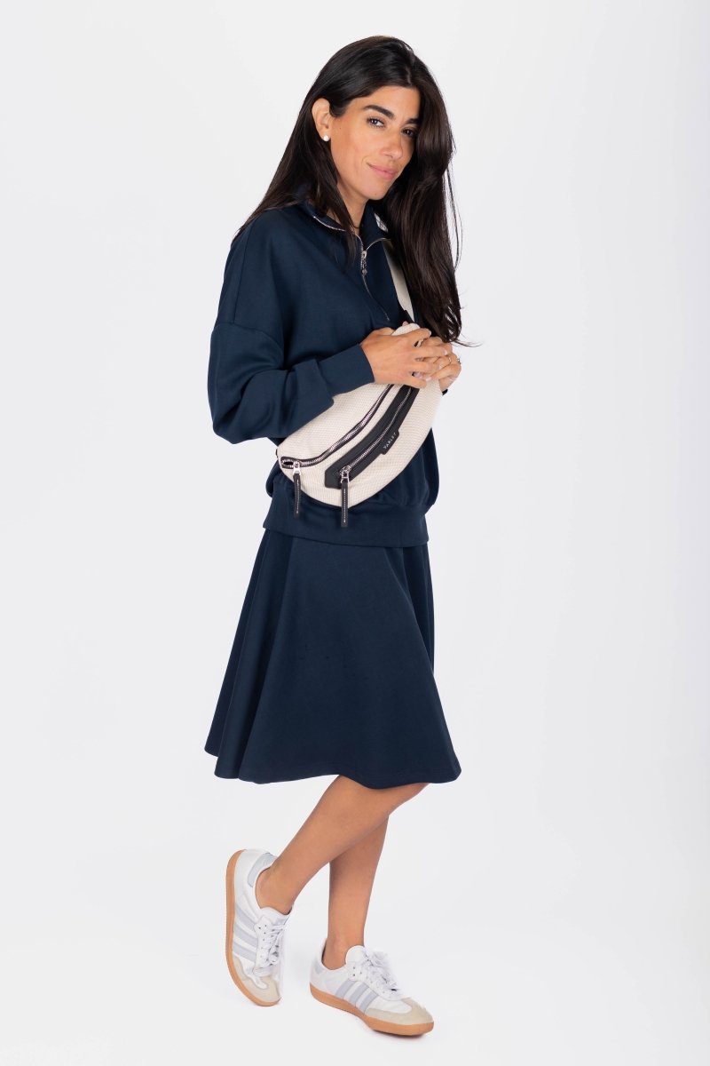 Mina Half Zip Top (Navy) - Top - Yakira Bella