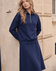 Mina Half Zip Top (Navy) - Top - Yakira Bella