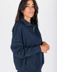 Mina Half Zip Top (Navy) - Top - Yakira Bella