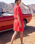 Mina Half Zip Top Short Sleeve (Coral) - Top - Yakira Bella
