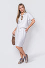 Mina Half Zip Top Short Sleeve (Light Grey) - Top - Yakira Bella