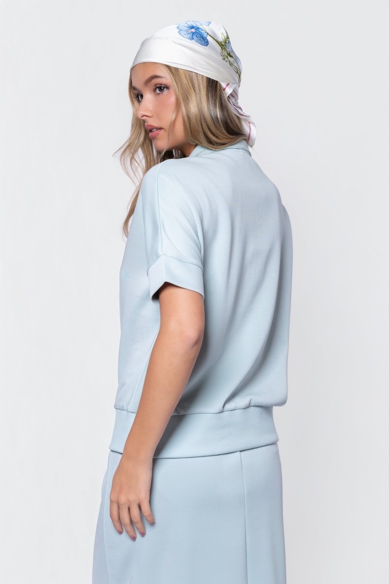 Mina Half Zip Top Short Sleeve (Mint) - Top - Yakira Bella