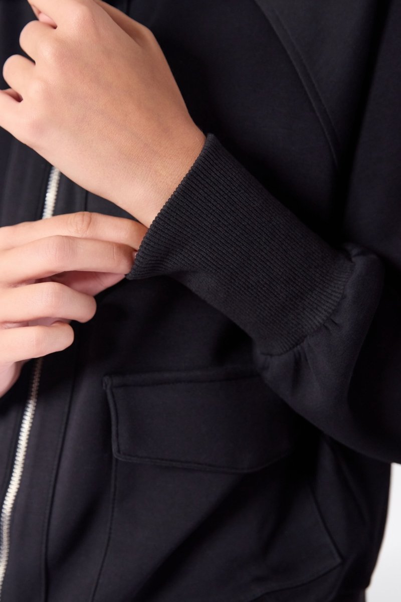 Mina Zip Up Jacket (Black) - Top - Yakira Bella