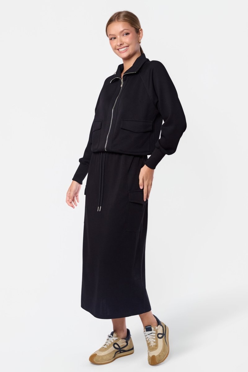 Mina Zip Up Jacket (Black) - Top - Yakira Bella