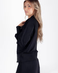 Mina Zip Up Jacket (Black) - Top - Yakira Bella