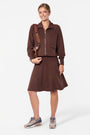 Mina Zip Up Jacket (Dark Brown) - Top - Yakira Bella