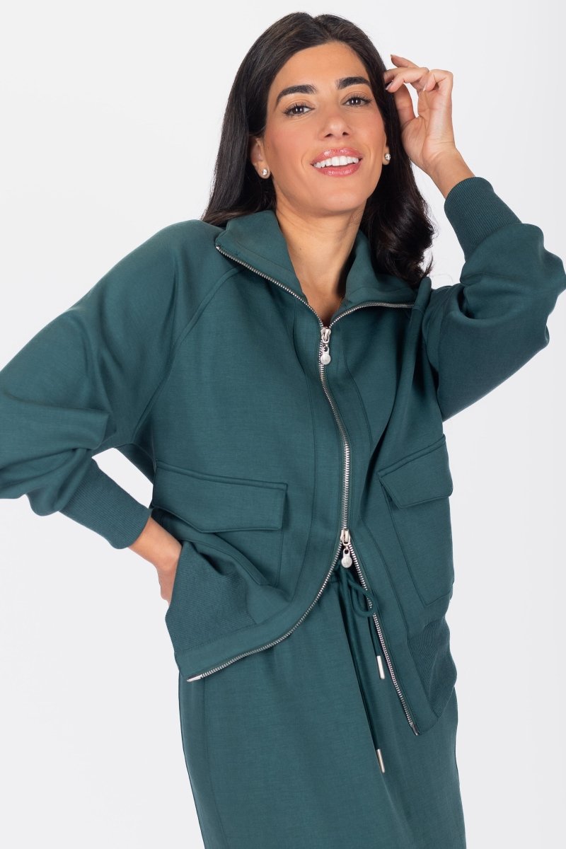 MINA ZIP UP JACKET (DARK GREEN) - Top - Yakira Bella