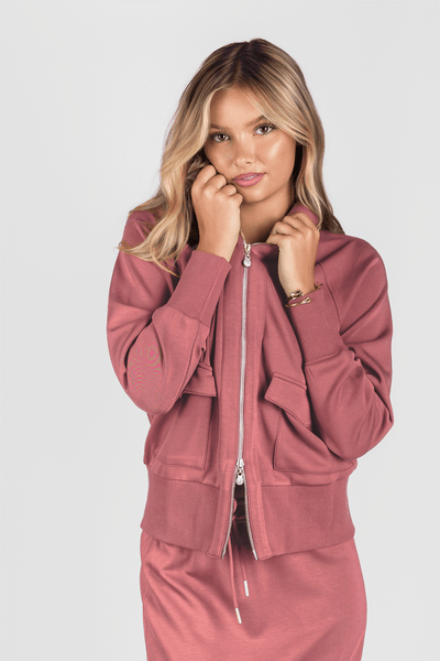 Mina Zip Up Jacket (Dusty Rose) – Yakira Bella