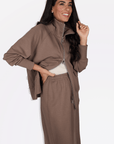 MINA ZIP UP JACKET (MOCHA) - Top - Yakira Bella