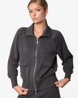 Mina Zip Up Jacket (Olive) - Top - Yakira Bella